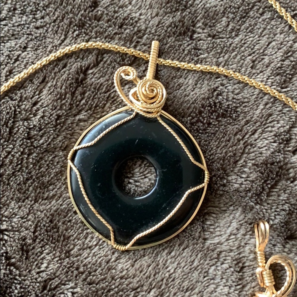 Onyx necklace & Obsidian pendant bundle - Picture 2 of 7